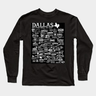 Dallas Texas Map Long Sleeve T-Shirt